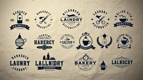 Minimalist vintage logo designs for social media accounts headers.