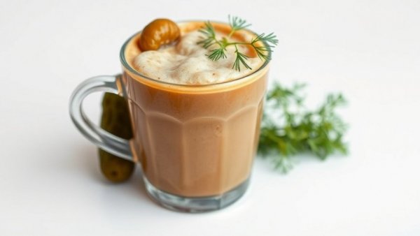 April Fools' Day coffee promotions with pickle garnish in coffee.