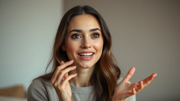 Young woman sharing tips on how to smell good in a video.