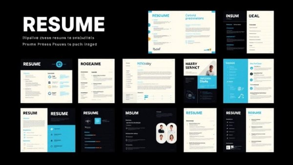 Modern resume presentation layout for social media accounts headers and covers design.
