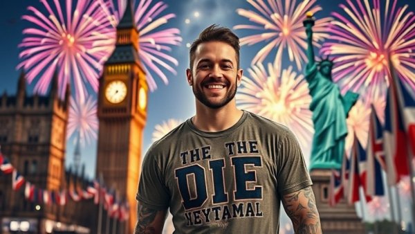 American DIY tools and techniques illustrated with Big Ben and Statue of Liberty.