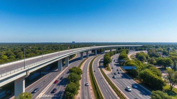 SR 400 Express Lanes Construction aerial view of highway bridge.
