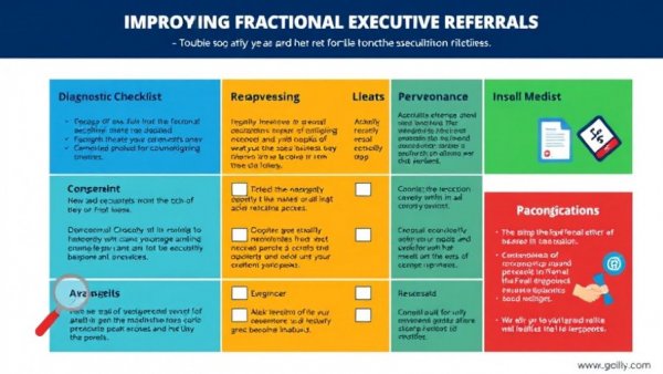 Infographic on Fractional Executive Referrals diagnostic checklist.