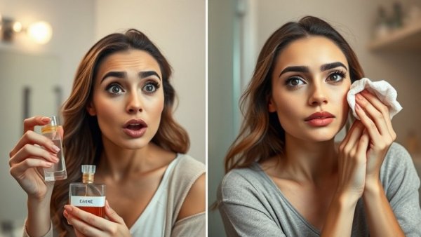 Natural makeup for mature women tutorial comparison.