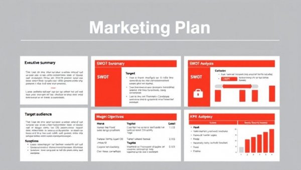 Structured digital marketing plan template with key sections.