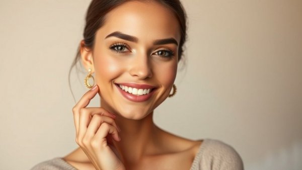 Woman explaining best makeup tutorials for beginners in a well-lit setting.