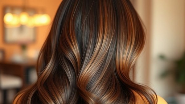 Elegant brunette summer hair ideas with smooth waves and highlights.