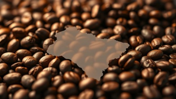 El Salvador coffee production market report overlay on coffee beans.