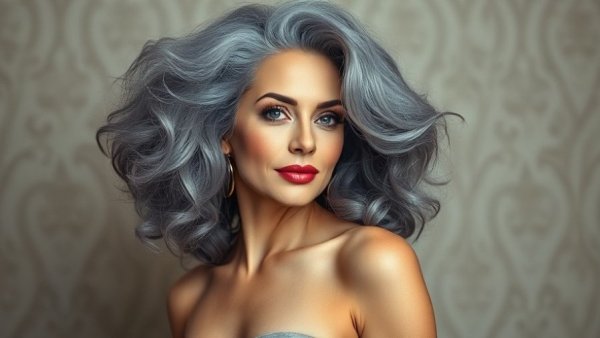 Elegant woman showcasing hair volume tricks for thinning hair.