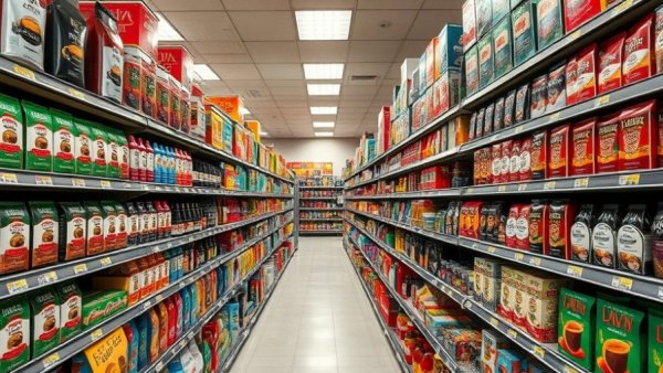 Grocery aisle filled with various coffee products, highlighting price trends