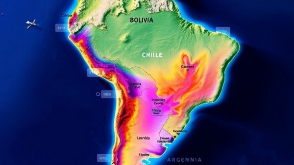 Geopolitical map highlighting lithium infrastructure projects in South America.
