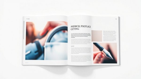Modern editorial layout with abstract images and text for social media header design.