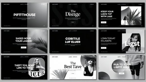 Modern social media header design slides with minimalistic style.