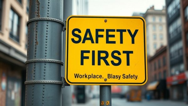 Preventing slips trips and falls in restaurants: Safety first sign.