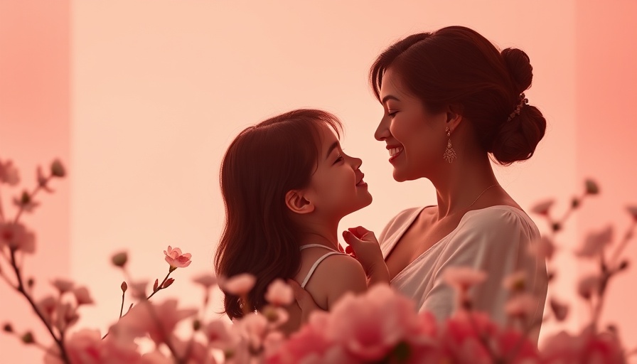 Best Gifting Ideas for Mother's Day with SERY Vegan Makeup Products, featuring loving mother-child silhouette and flowers.
