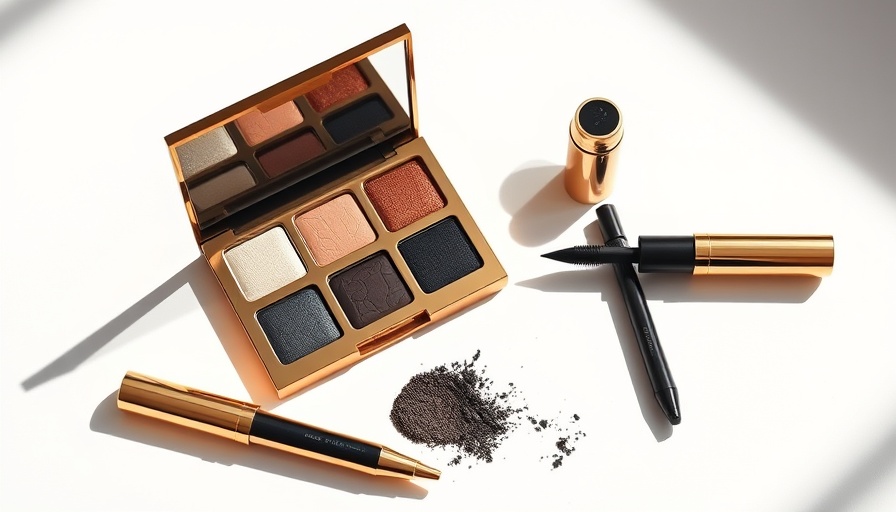 Luxurious eyeshadow palettes for beginners with makeup set on white background