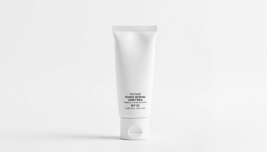 Elegant tube of Tinted Mineral Sunscreen SPF 50 on white.