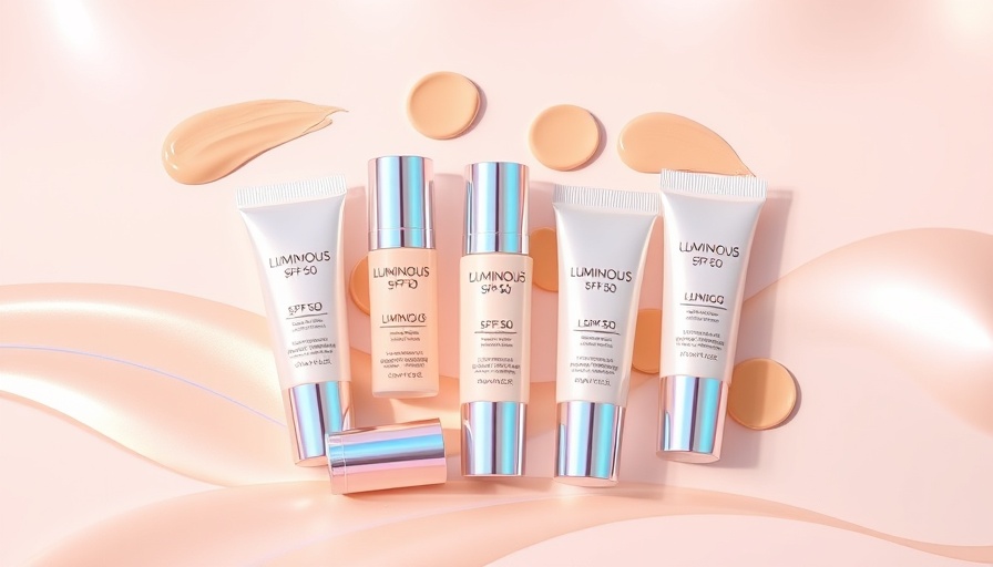 Naked Sundays BeautyScreen SPF50 foundation tubes on gradient background.