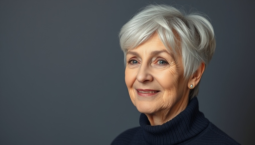 Stylish bixie shag haircut for women over 70, soft lighting portrait.