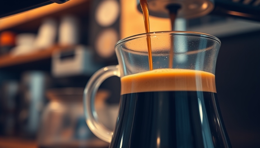 Espresso-strength coffee brewing, close-up of coffee dripping into carafe.