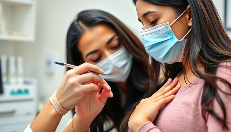 Professional examining nails for nail psoriasis symptoms in clinic.