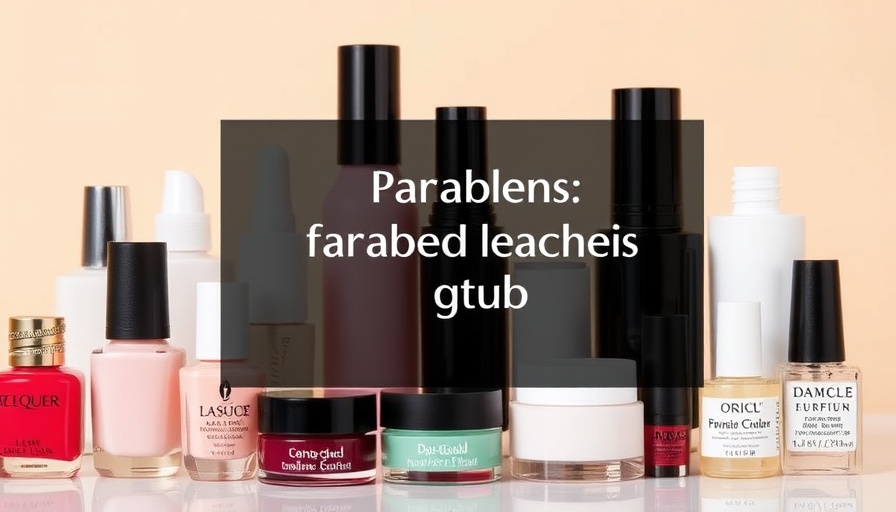 Nail care products with text about parabens in nail products.