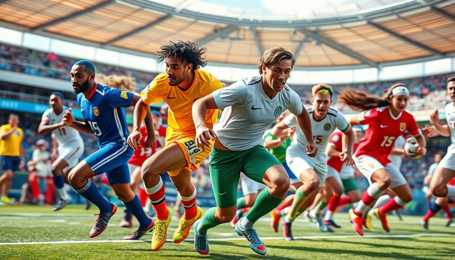 Colorful sports montage promoting affiliate marketing opportunities.
