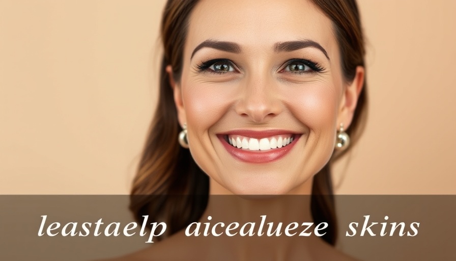 Top luxury makeup products for aging skin, featuring a smiling woman.
