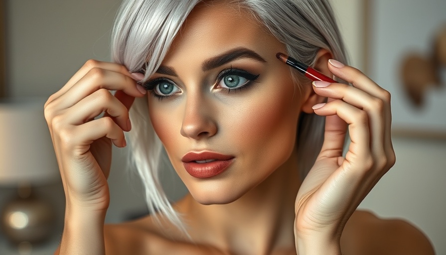 Woman over 40 applying makeup, focused expression, best makeup tips.