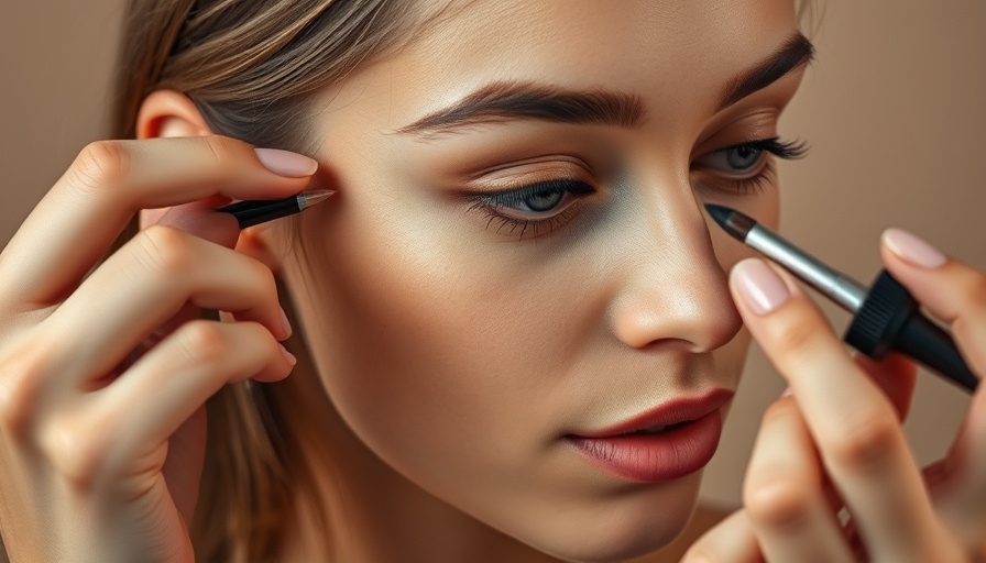Woman demonstrating soft brown eyeshadow tutorial in close-up.