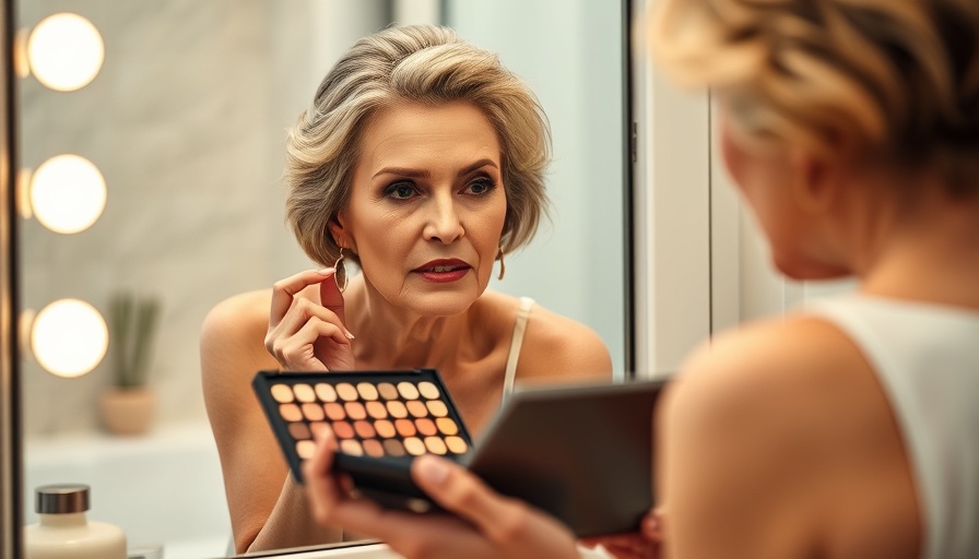 Mature woman exploring best makeup tips for women over 40.