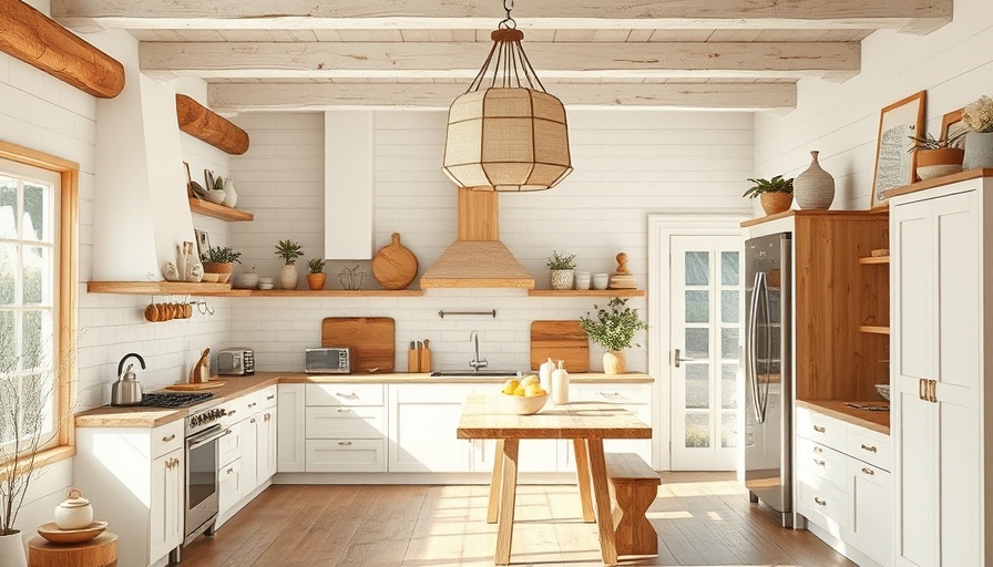 Cozy rustic kitchen interior with wooden accents and modern decor