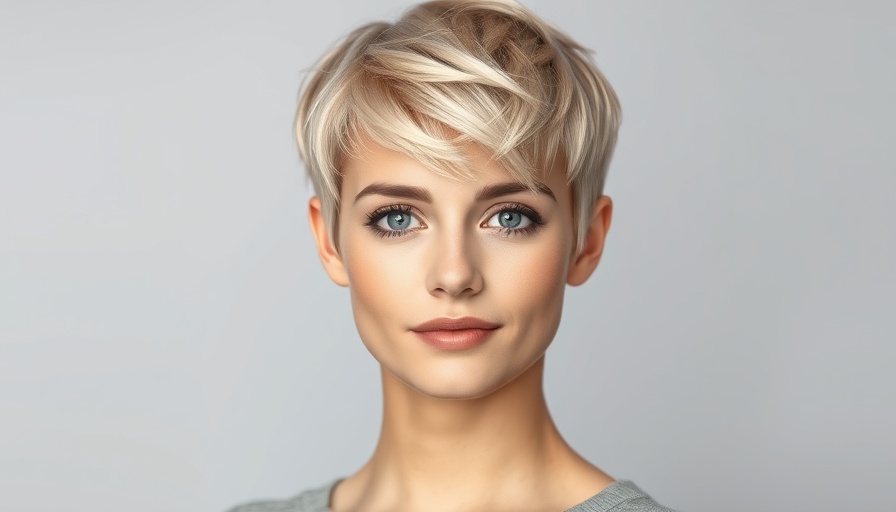 Stylish blonde pixie haircut for a confident look.