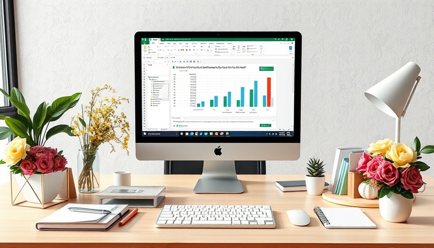 Excel spreadsheet on a computer in a modern office.