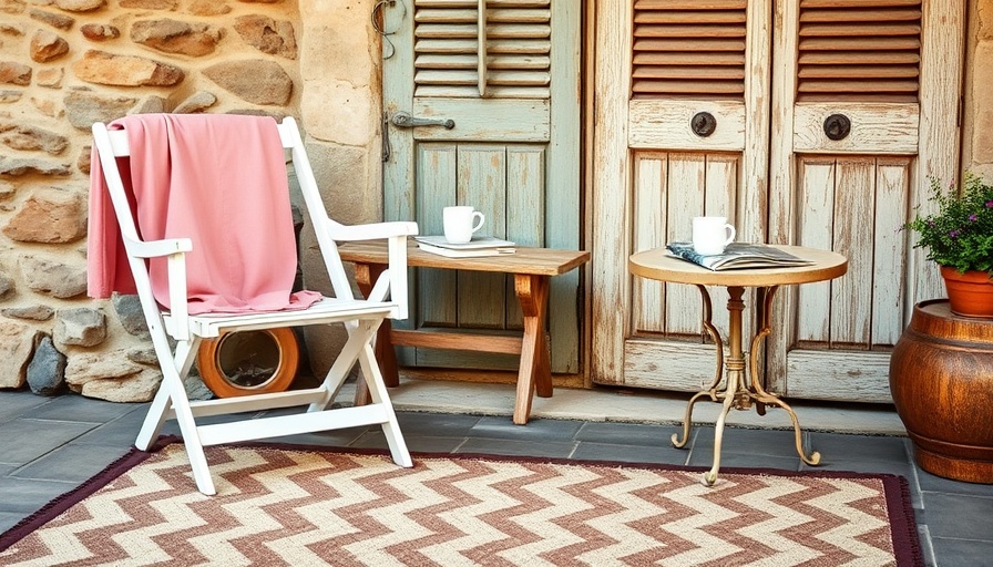 Charming rustic patio with stone wall and folding chair setup, home extension inspiration.