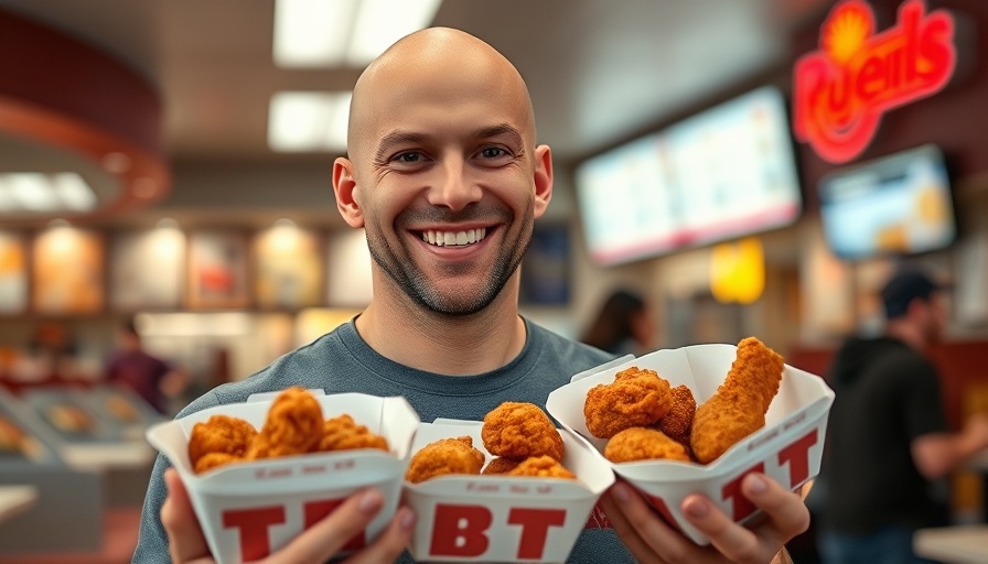 Man enjoying top-rated fried chicken at a popular restaurant.