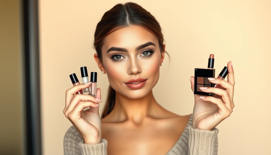 Stylish woman demonstrates how to apply makeup by Mario liquid eyeshadows.