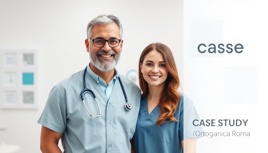 Professional team smiling in dental office for case study on AI marketing strategies for business growth.