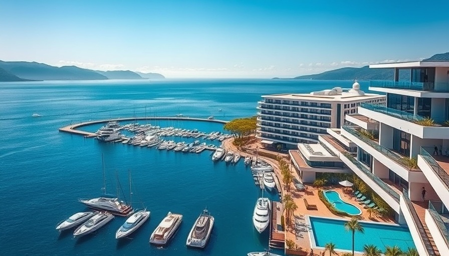 Luxury resort at Breathless Cabo San Lucas overlooking marina and sea.