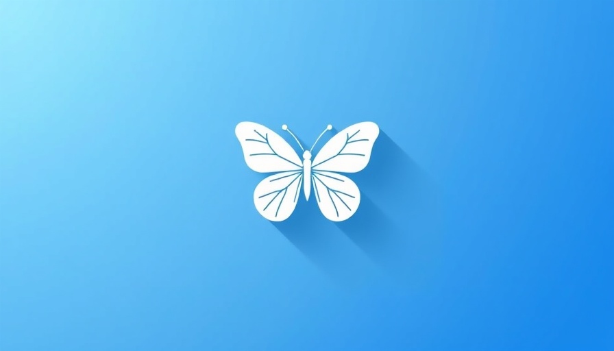 Minimalist butterfly icon on blue for Bluesky user growth trends.