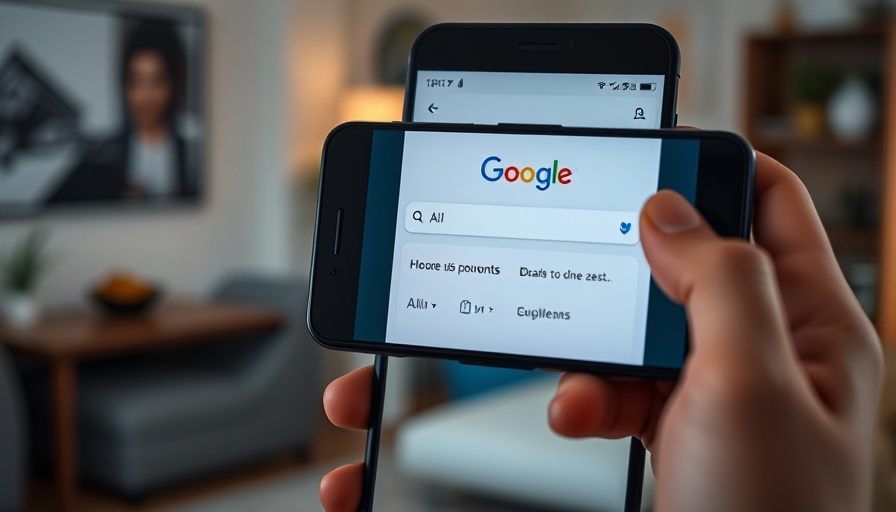 Close-up of AI search on phone for affiliate marketing tips.