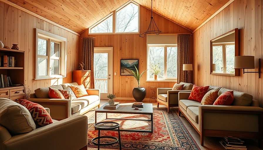 Cozy home extension with plywood and wooden decor.