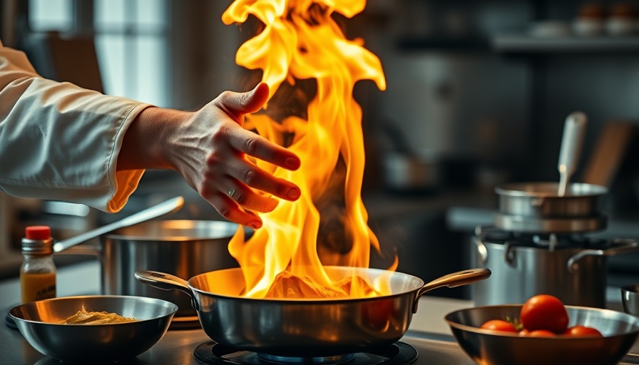 High-end dining experiences showcased with chef's flambé dish.