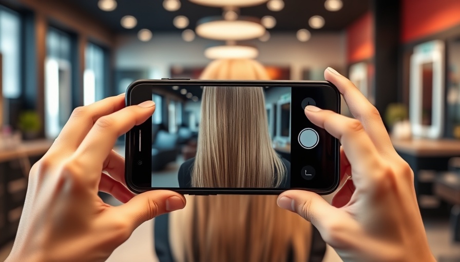 Woman capturing sleek blonde hair in a salon, showcasing back-to-school styling ideas.