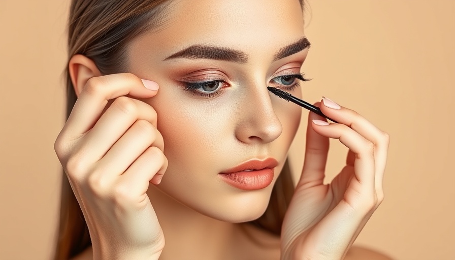 Woman demonstrating eyeshadow techniques for hooded eyes.