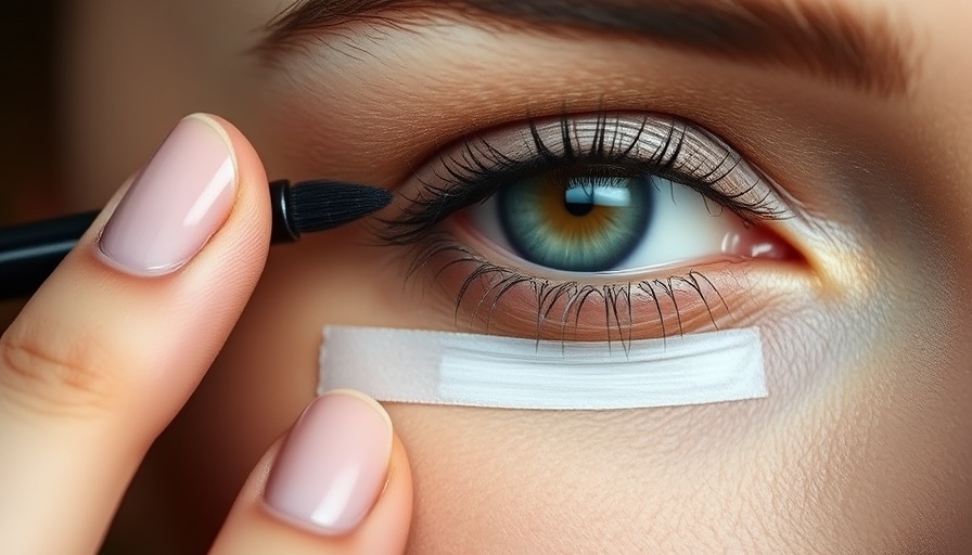Best makeup tips for women over 40 using eye tape.