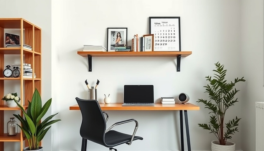 Neat home office with wall-mounted desk and shelf, exclusive discounts for home extensions.