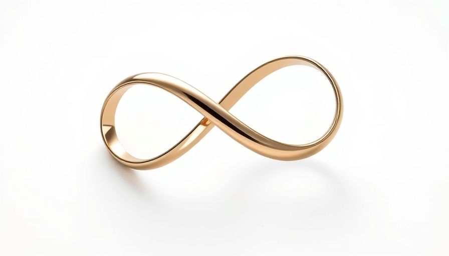 Infinity symbol with Analemma logo on white background, biophotons in Aǹalemma water