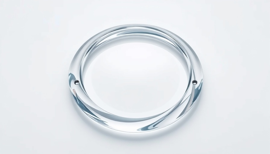 Sleek structured water device highlighting health benefits.