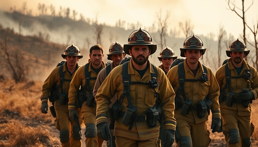 Firefighters battling Pickett Fire in Napa Valley's smoky landscape.